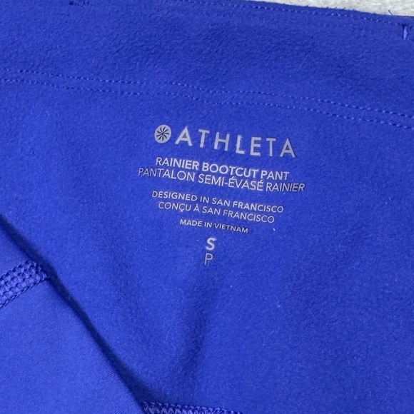 Athleta Rainer Bootcut Noble Blue Zip Pockets Athletic Leggings 467899 Small - Picture 14 of 16